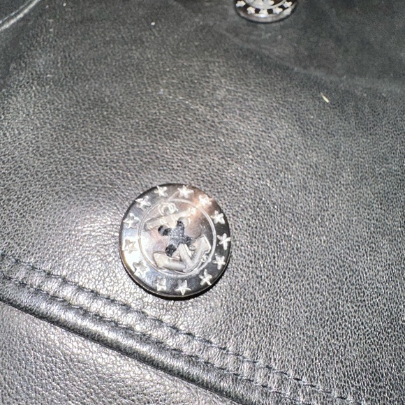 Never worn! Ralph Lauren Black Leather Long Jacket with Unique Embroidery Detail - Picture 6 of 8